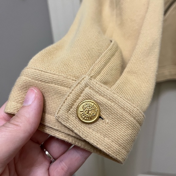 Adrienne Vittadini Camel Colored 100% Cotton Shacket with Gold Hardware - Picture 2 of 6